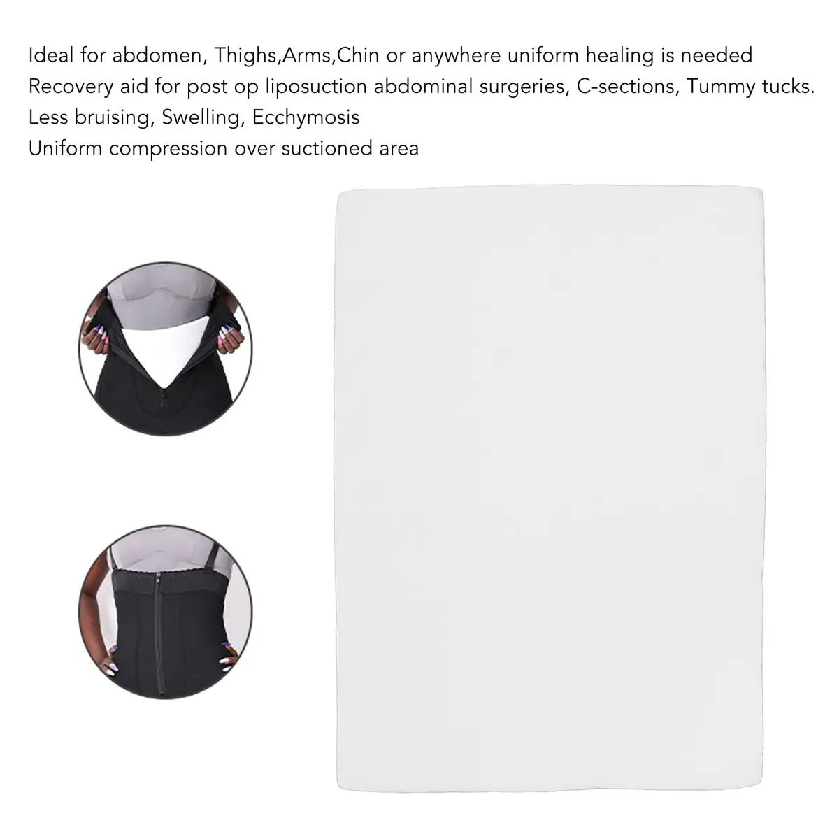 YUYTE Foam Pads for Post Ab Board 11"x 7.9" | Full Compression for Liposuction Recovery - view 4