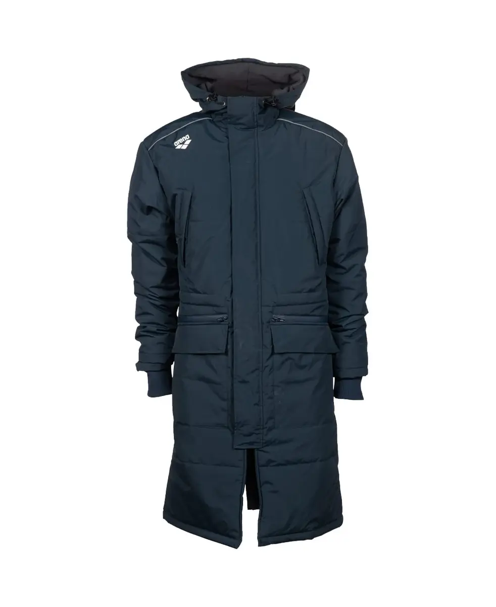 ARENA Unisex Adult Team Swim Parka Solid Fleece Winter Coat Waterproof Long Jacket, Navy, 3X-Large | Water-Resistant Performance Outerwear - main product image