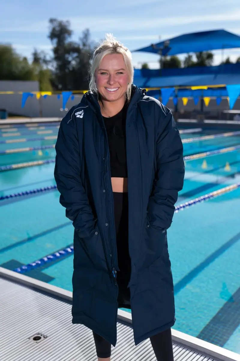 ARENA Unisex Adult Team Swim Parka Solid Fleece Winter Coat Waterproof Long Jacket, Navy, 3X-Large | Water-Resistant Performance Outerwear - view 5
