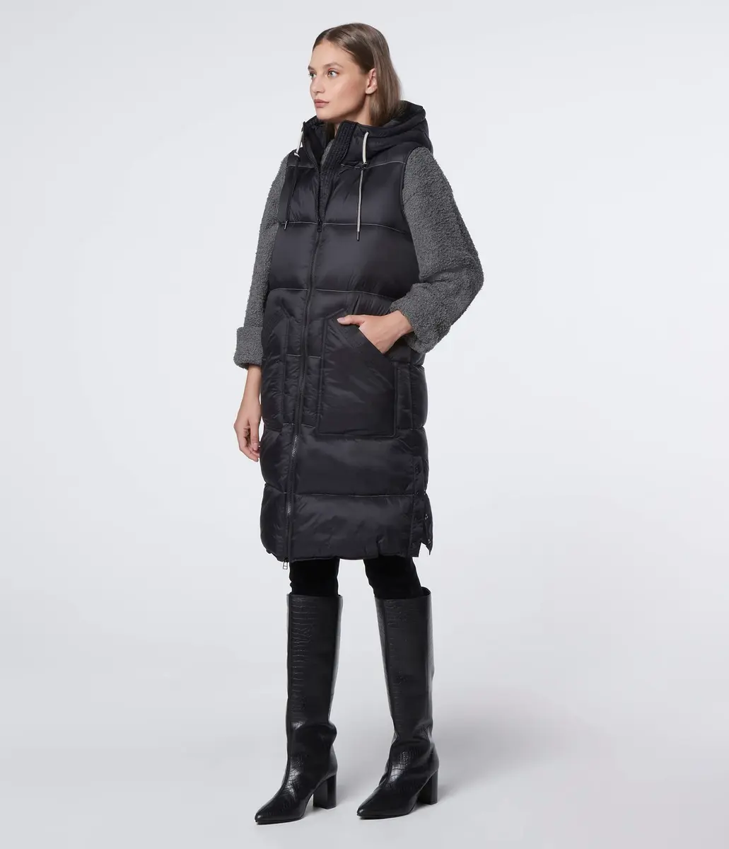 Andrew Marc Quilted Vest Black X-Large | Stylish Women's Puffer with Hood for Cold Weather - view 5