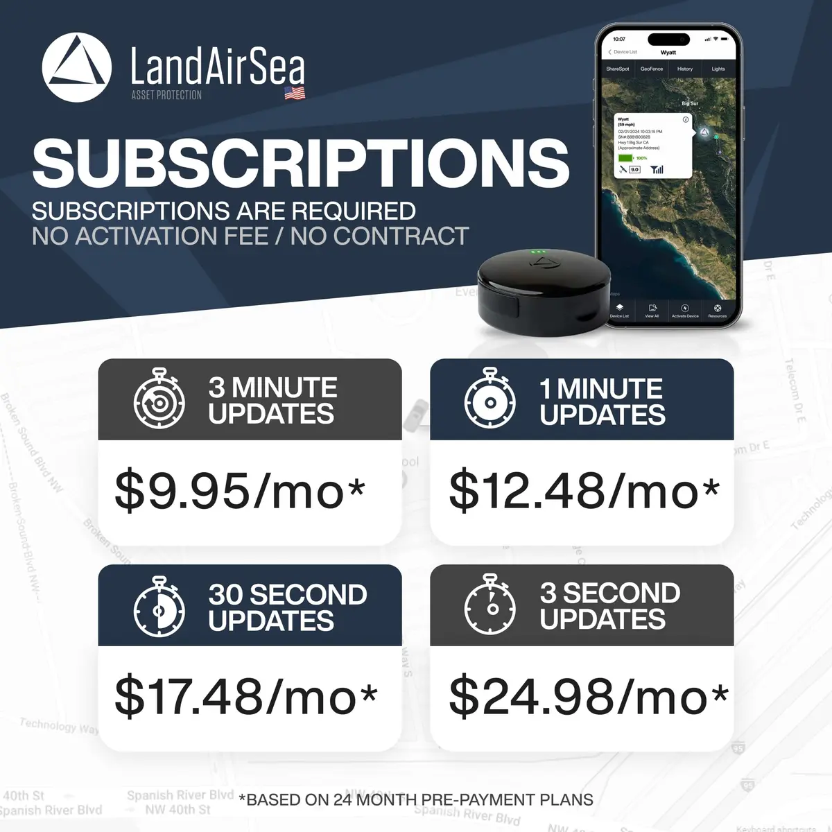 LandAirSea Overdrive GPS Tracker — Extended Battery, Waterproof, Magnetic | Real-Time Asset Tracking - view 5