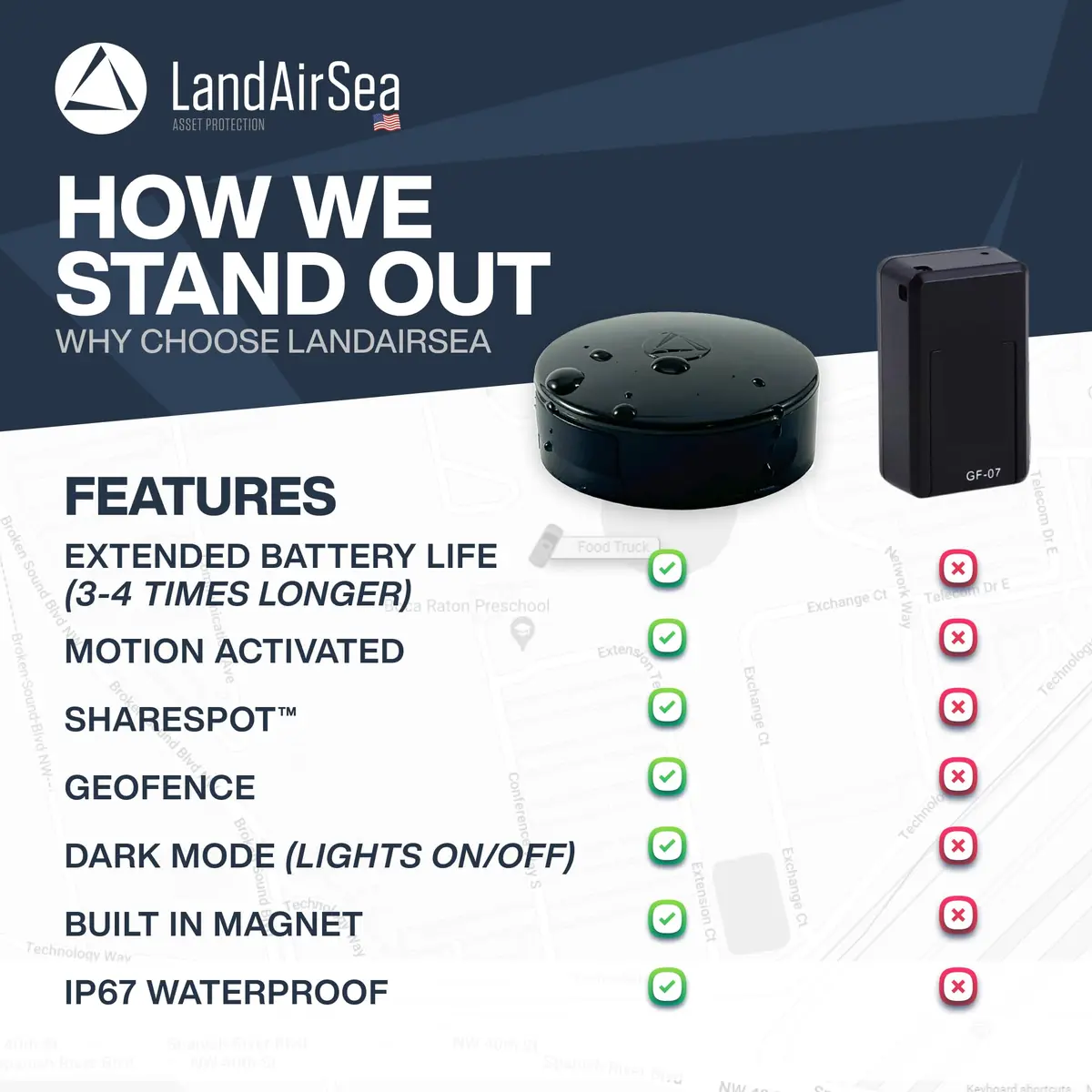 LandAirSea Overdrive GPS Tracker — Extended Battery, Waterproof, Magnetic | Real-Time Asset Tracking - view 4