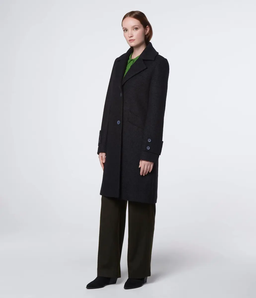 Andrew Marc Wool Coat Notch Collar Black XL | Classic Winter Style with American Craftsmanship - view 5