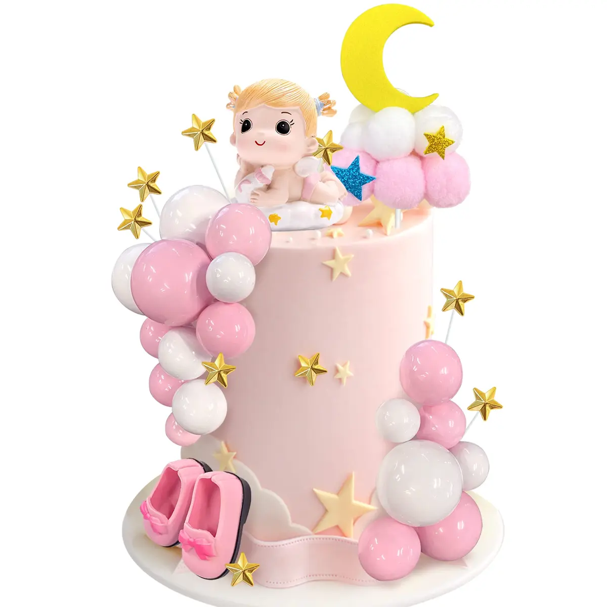 KEEPARTY Princess Cake Topper for Birthday | Baby Girl Theme, 30 pcs, Resin & Plastic - main product image