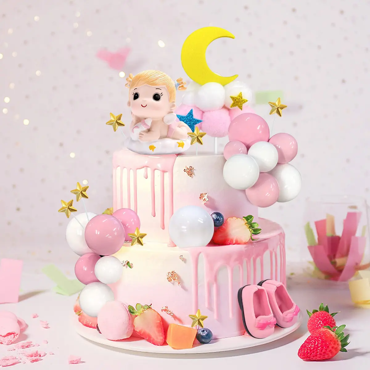 KEEPARTY Princess Cake Topper for Birthday | Baby Girl Theme, 30 pcs, Resin & Plastic - view 5