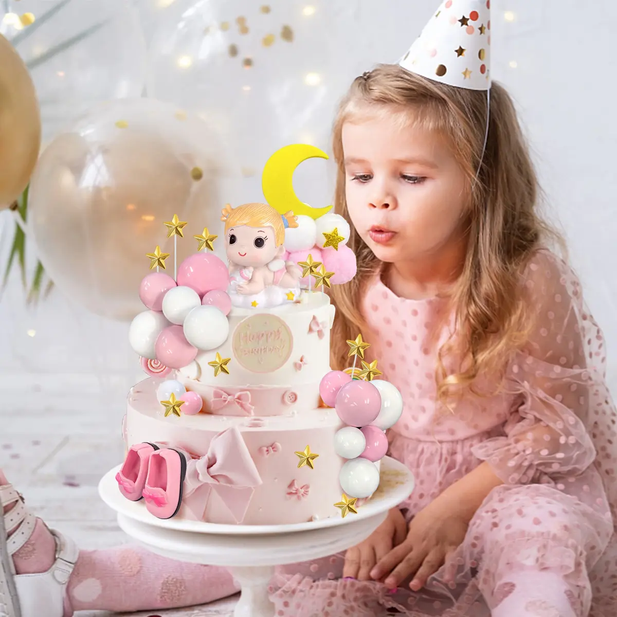 KEEPARTY Princess Cake Topper for Birthday | Baby Girl Theme, 30 pcs, Resin & Plastic - view 6