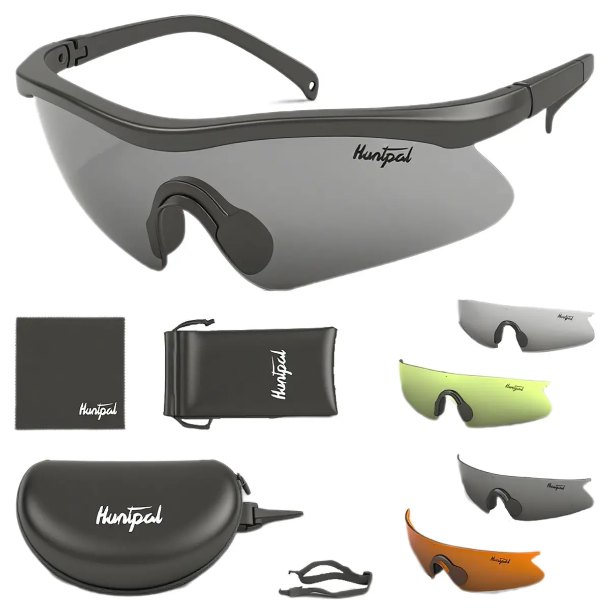 HUNTPAL Safety Glasses with 4 Interchangeable Lenses | ANSI Z87+ UV400 Protection - main product image