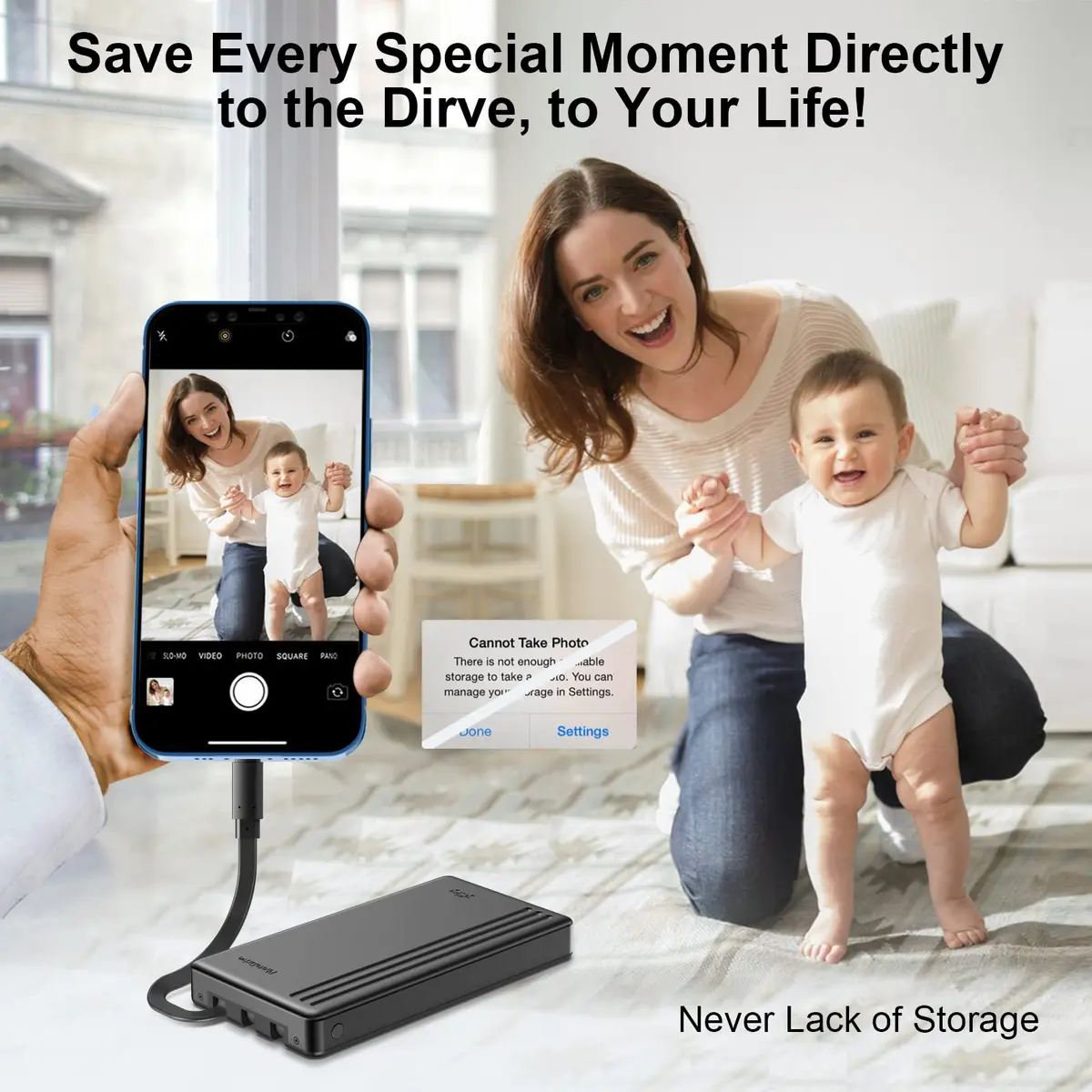 ySky MFi Certified 1TB Portable External Hard Drive | Backup Photos & Videos - view 5