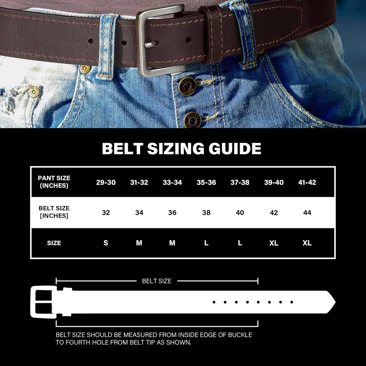 Wrangler Men's Leather Casual Belt for Jeans, Khakis & Dress Pants | Classic Style, Versatile Fit, Brown, 34 (Waist 31-32) - view 3