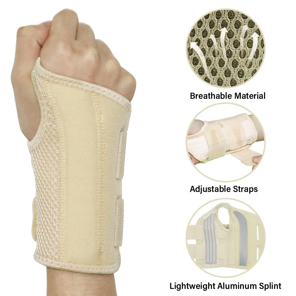 HYCOPROT Wrist Brace L/XL Left Hand Beige | Ergonomic Support for Carpal Tunnel & Pain Relief - view 2
