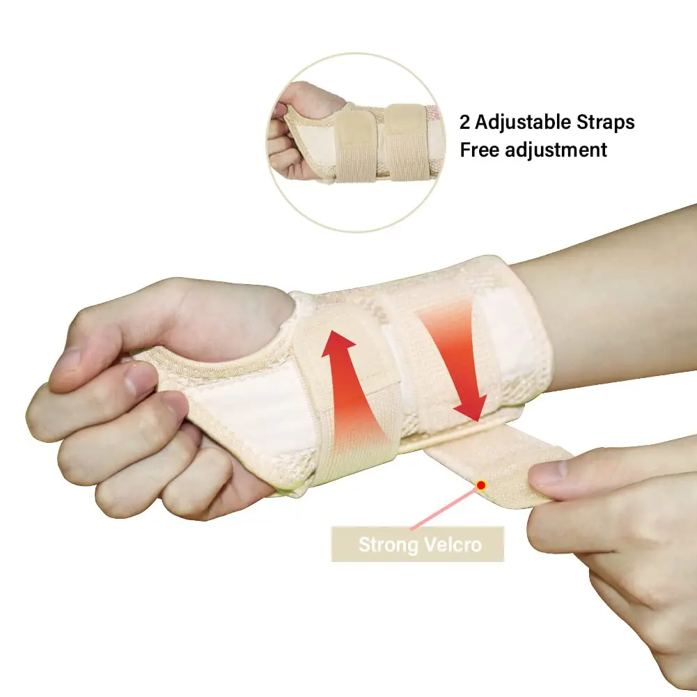 HYCOPROT Wrist Brace L/XL Left Hand Beige | Ergonomic Support for Carpal Tunnel & Pain Relief - view 3