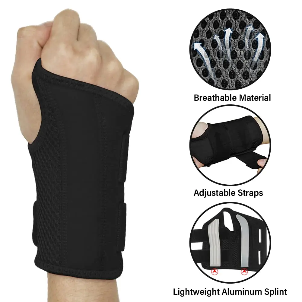 HYCOPROT Adjustable Wrist Brace with 2 Metal Straps & Steel Plate | L/XL (Pack of 2) - view 2