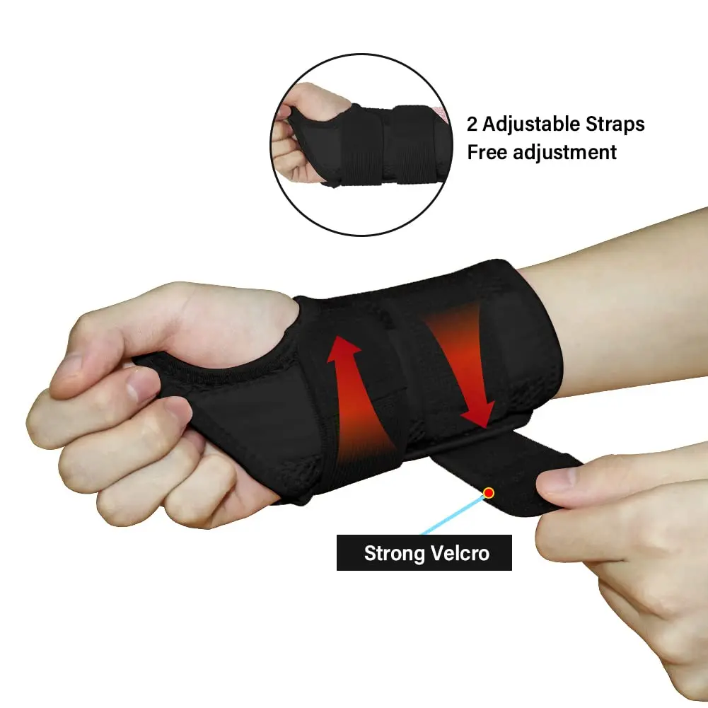 HYCOPROT Adjustable Wrist Brace with 2 Metal Straps & Steel Plate | L/XL (Pack of 2) - view 3
