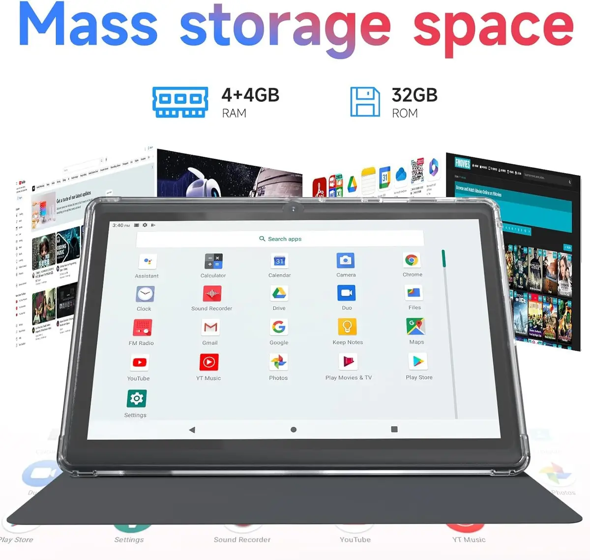 CUPEISI Android 14 Tablet 7 inch with Case | 8GB RAM + 32GB ROM, Expandable to 1TB, HD Touch Screen, WiFi, Bluetooth, 1024x600 - view 2