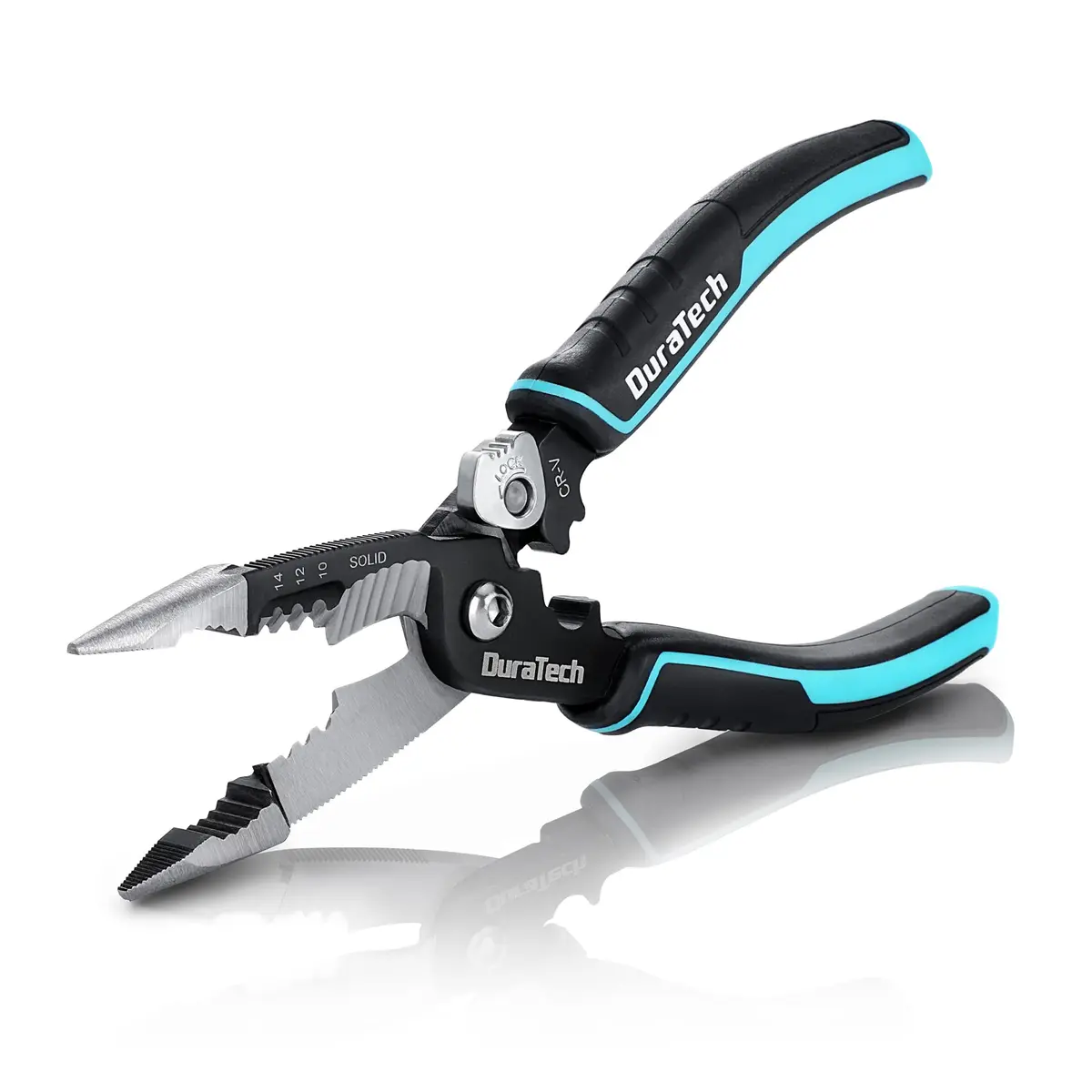 DURATECH 5-in-1 CR-V Wire Stripper for Crimping, 8" Multi-Function Tool | Heavy Duty, Ergonomic, Durable - main product image