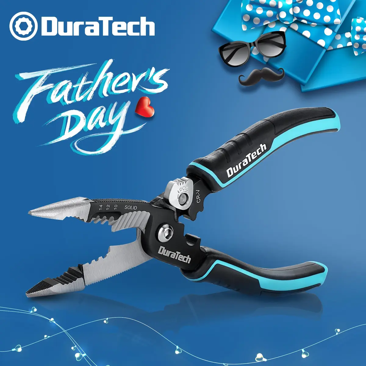 DURATECH 5-in-1 CR-V Wire Stripper for Crimping, 8" Multi-Function Tool | Heavy Duty, Ergonomic, Durable - view 3