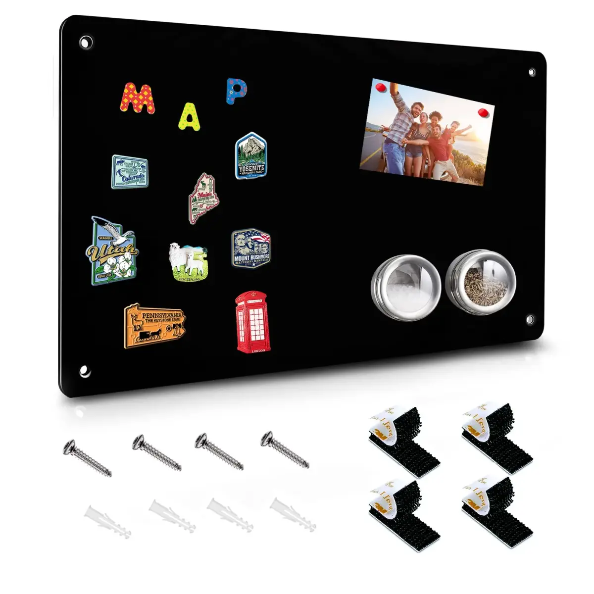 HYHOSHI Black Magnetic Board 43.9 cm x 29 cm (17.5" x 11.4") | Display Photos, Notes, Magnets - main product image