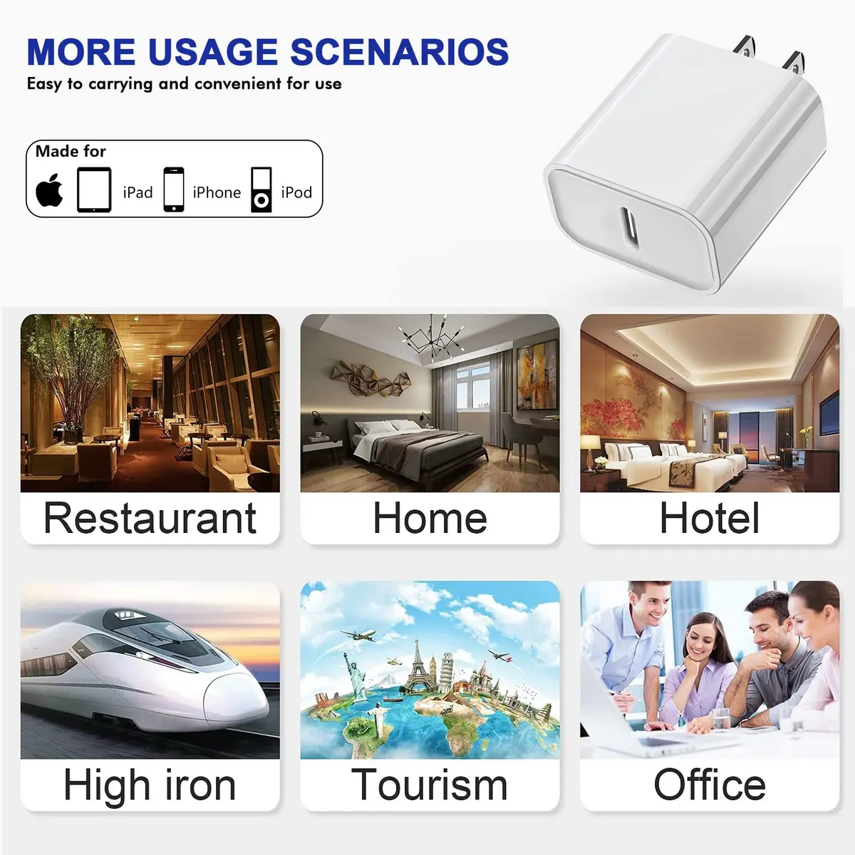 DelTucci 3Pack USB C Charger Blocks 20W | Fast Charging Power Delivery for iPhone & Android - view 7