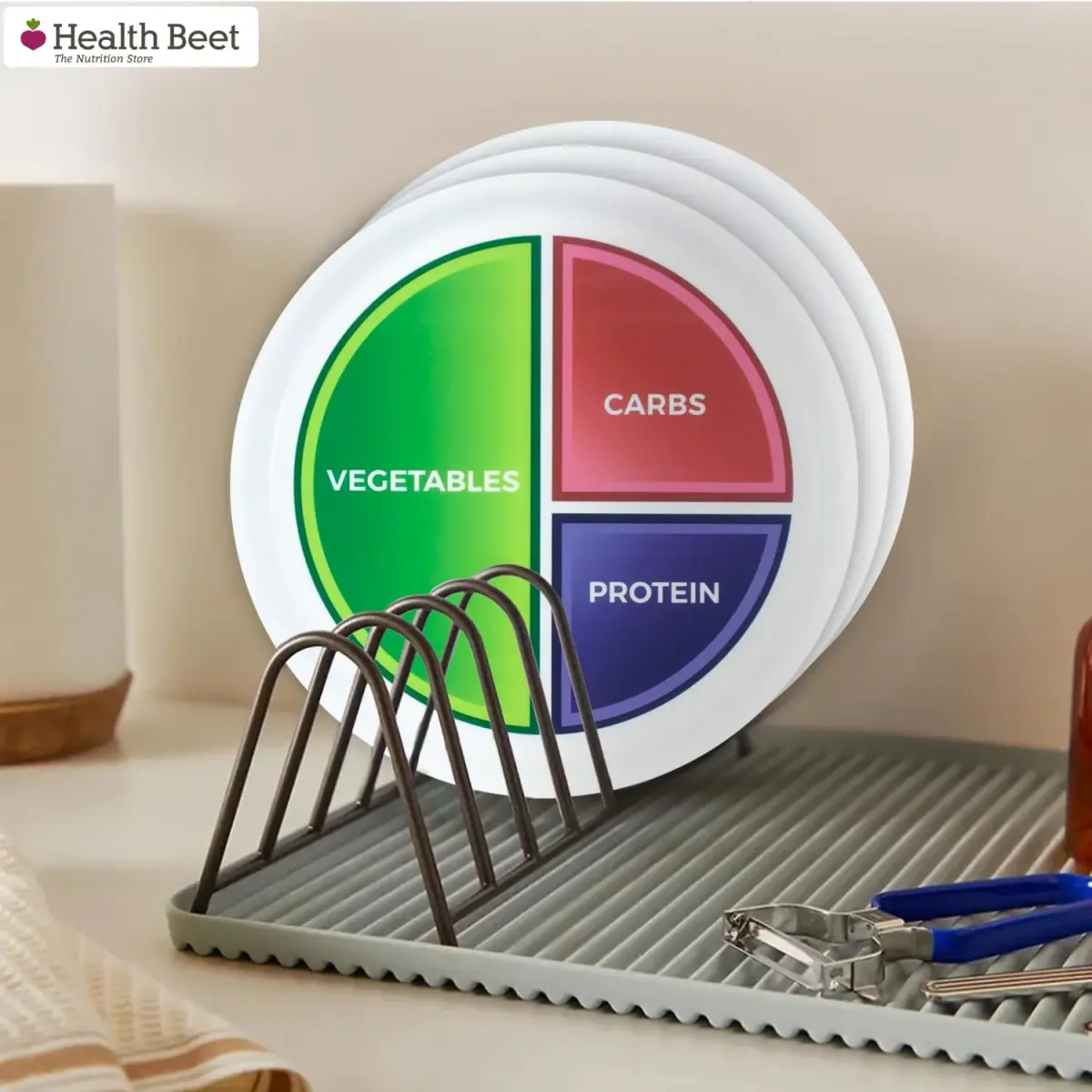 Health Beet Macro Diet Portion Control Plates (48-Pack) | 3 Compartments for Balanced Eating - view 6
