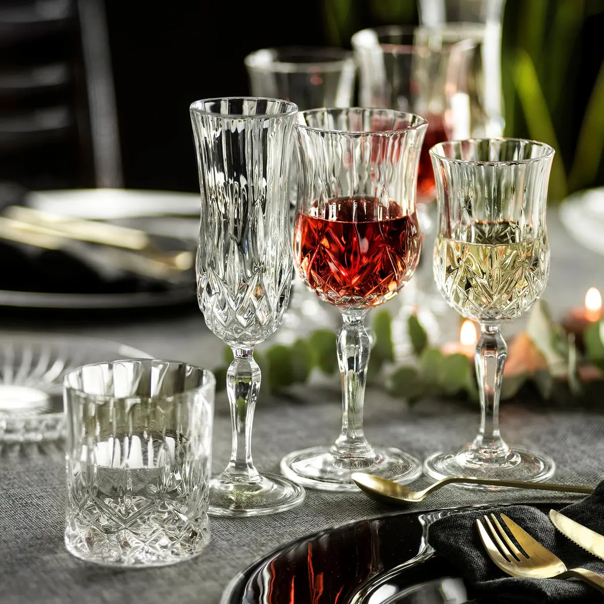 Barski Wine Glass - Goblet - Red & White Wine - Water - Set of 6 | Elegant European Crystal Design - view 5
