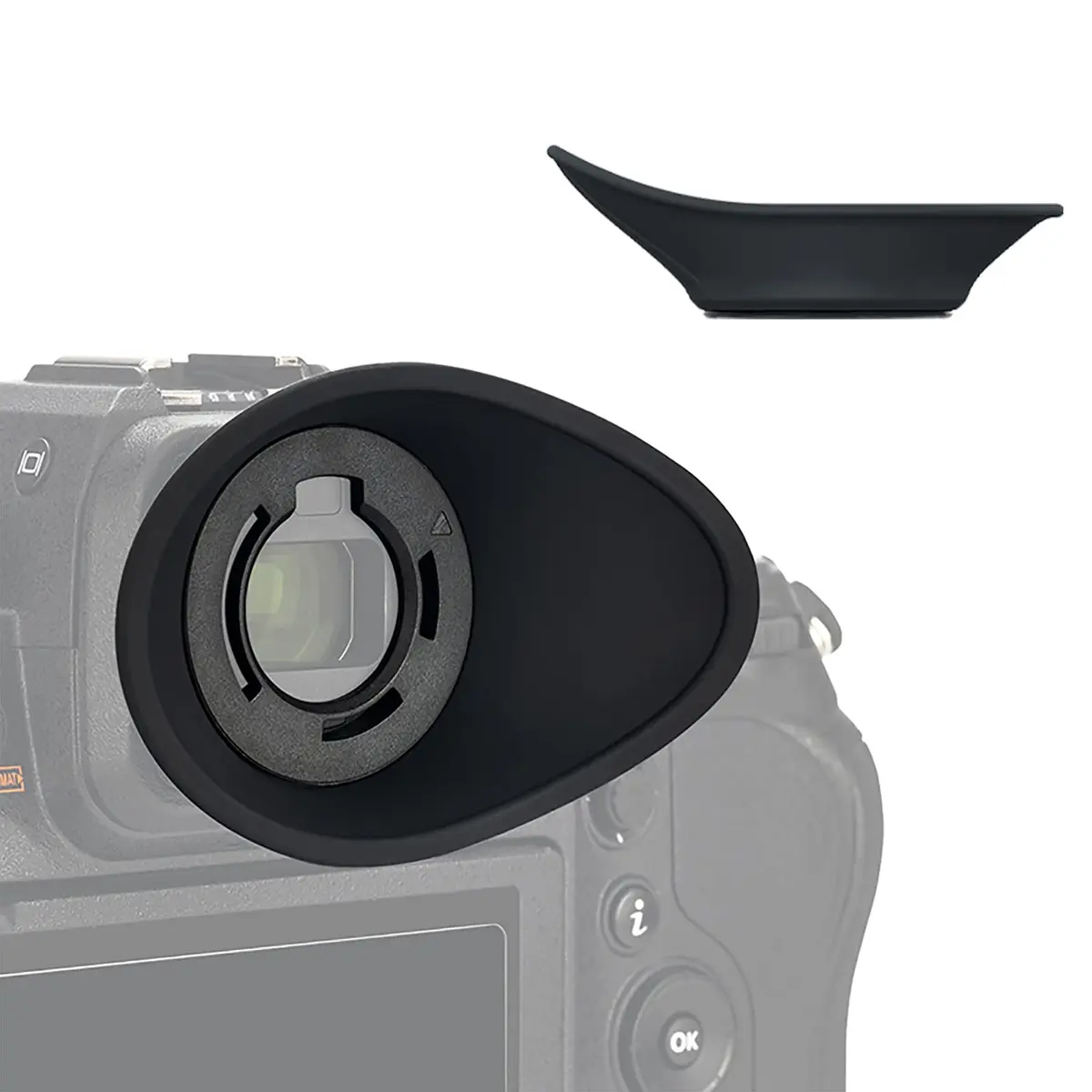 JJC 360° Rotatable Eyecup for Nikon Z8 Z9 Zf Cameras | Extended Oval Viewfinder Eye Cup 21.9mm - main product image