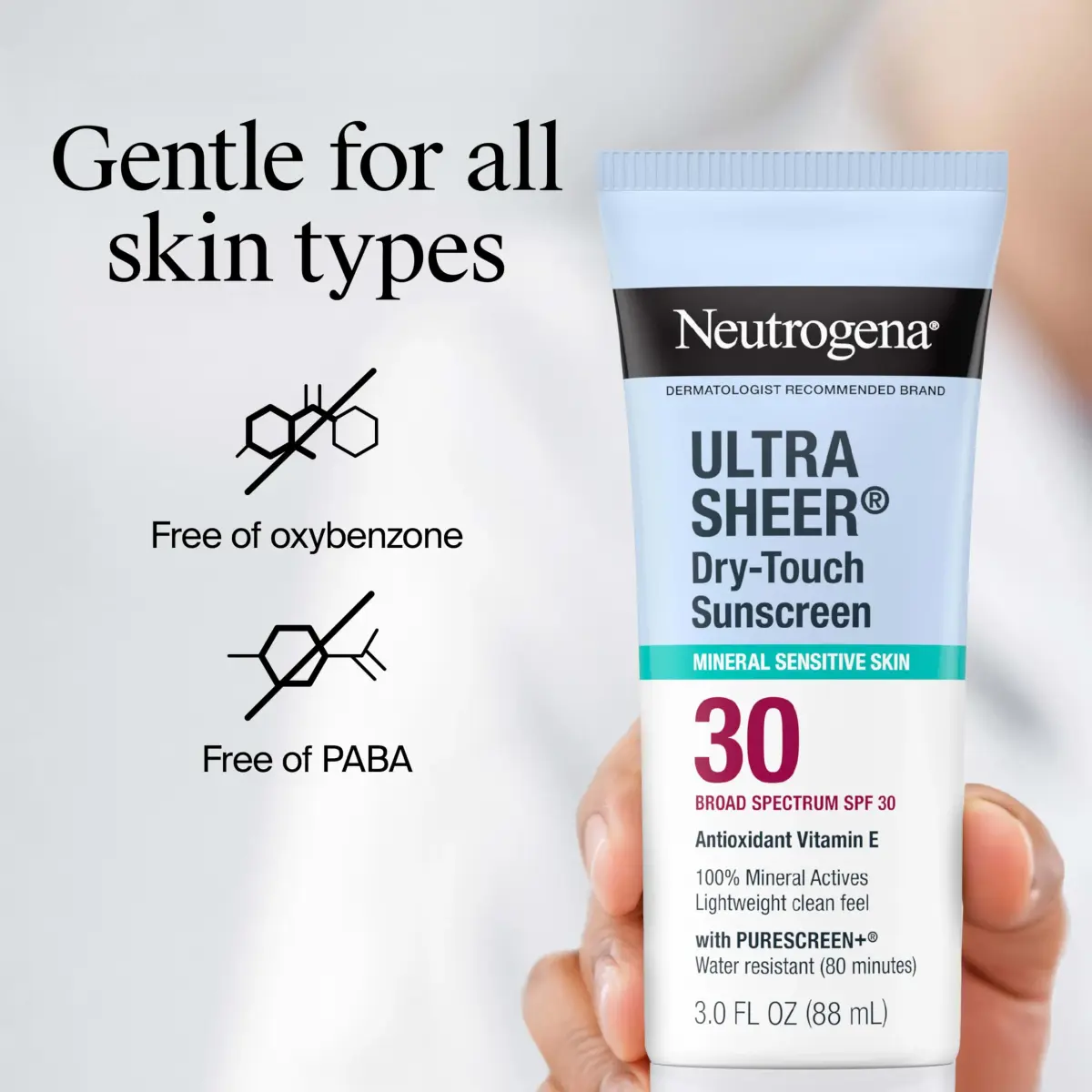 Neutrogena Ultra Sheer Dry-Touch Mineral Sunscreen SPF 30 89ml (3 fl oz) | Broad Spectrum UVA/UVB Protection - view 7