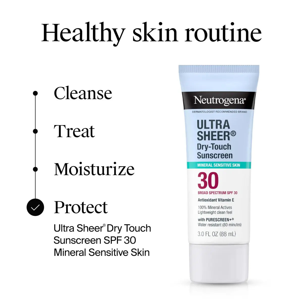 Neutrogena Ultra Sheer Dry-Touch Mineral Sunscreen SPF 30 89ml (3 fl oz) | Broad Spectrum UVA/UVB Protection - view 8