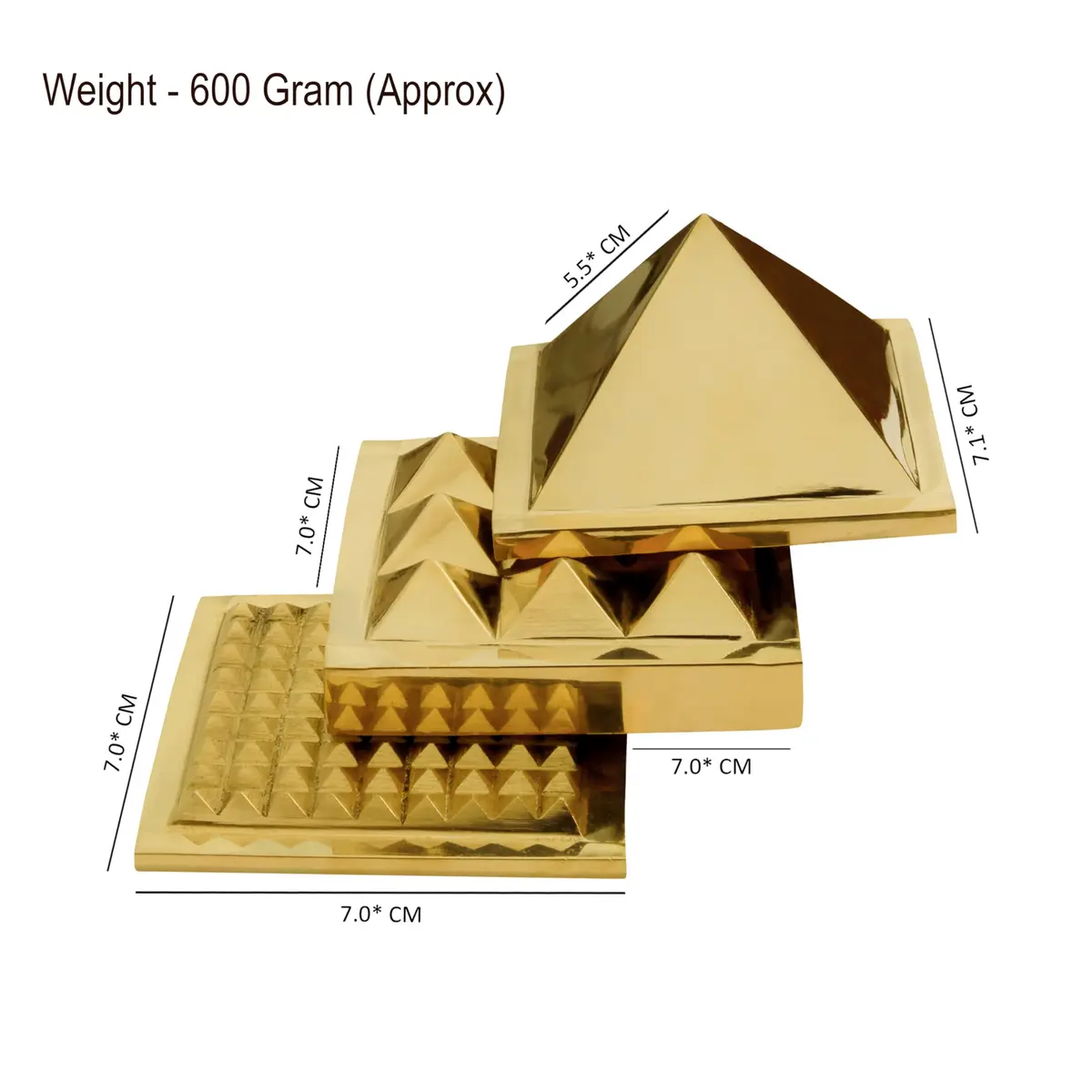 TREE MAISON CORONATING HOMES Brass Vastu Pyramid 7.5cm (3 Inch) | Enhances Energy Flow & Attracts Positivity - view 2