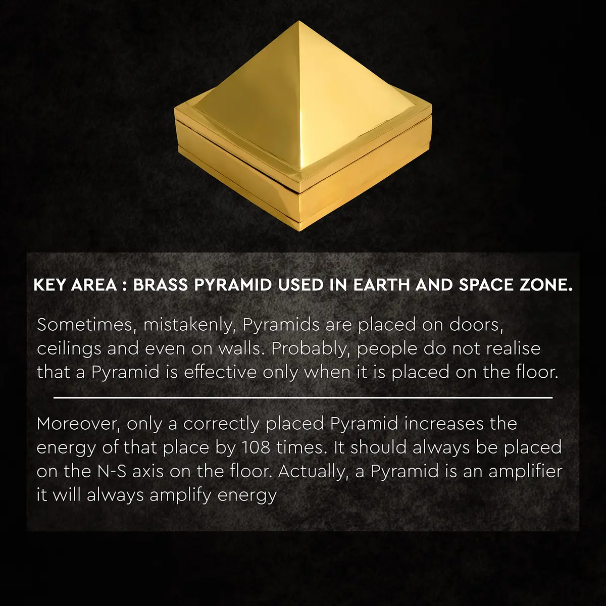 TREE MAISON CORONATING HOMES Brass Vastu Pyramid 7.5cm (3 Inch) | Enhances Energy Flow & Attracts Positivity - view 4