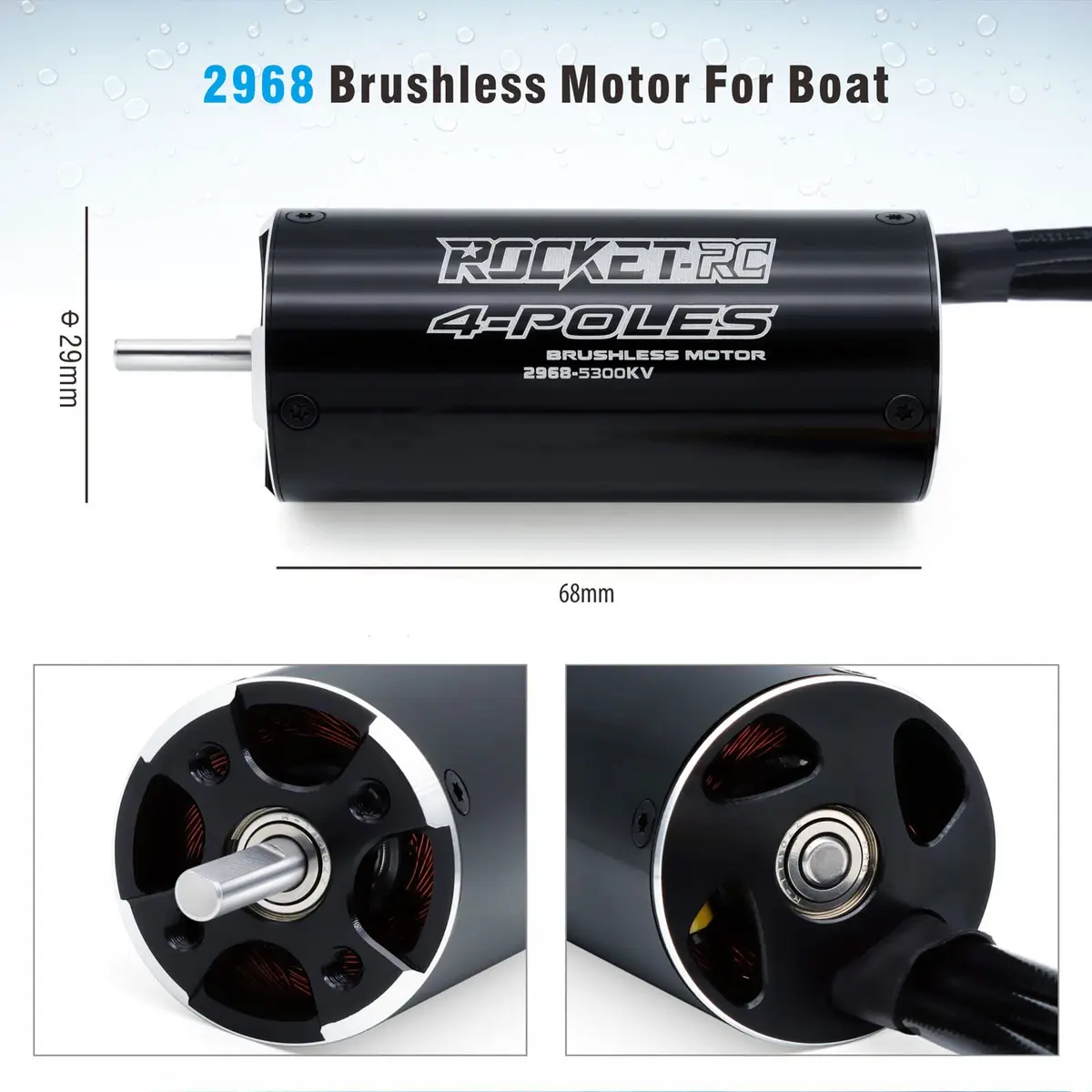 Surpass Hobby RC Boat Motor 5300KV Aluminum Heat Sink | High RPM, Low Noise, Durable (70-120 chars) - view 4