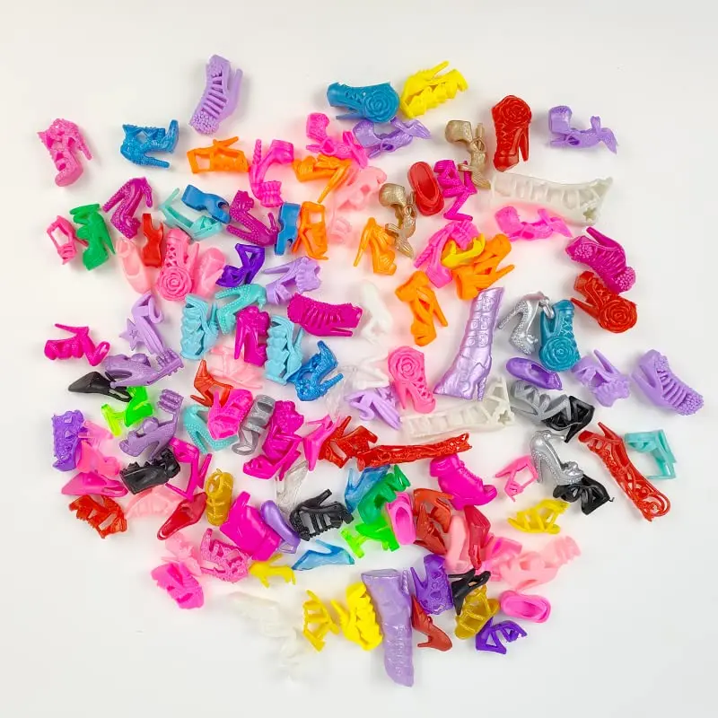 55 Pairs Doll Shoes Set for 11.5" Dolls | Assorted High Heel, Boots & Flats - view 3