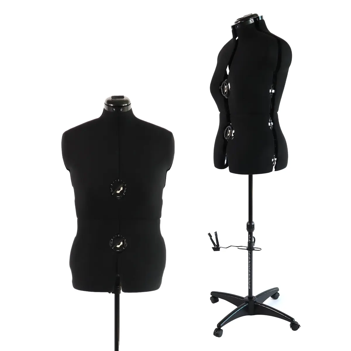 PDM WORLDWIDE Black Adjustable Sewing Dress Form Mannequin Size 12-18 | Fully Adjustable, Stable Base, Cotton Cover - main product image