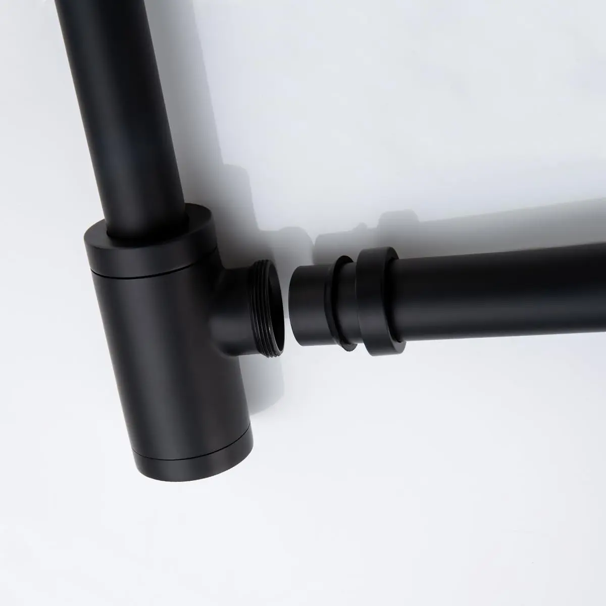 SEABEFORE Brass Round Bottle P-Trap 1 1/4, Adjustable Basin Sink Waste Drain Trap Kit, Matte Black P Trap | Height Adjustable, Solid Brass, Easy Install - view 5