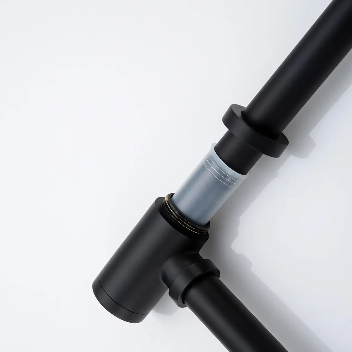 SEABEFORE Brass Round Bottle P-Trap 1 1/4, Adjustable Basin Sink Waste Drain Trap Kit, Matte Black P Trap | Height Adjustable, Solid Brass, Easy Install - view 4