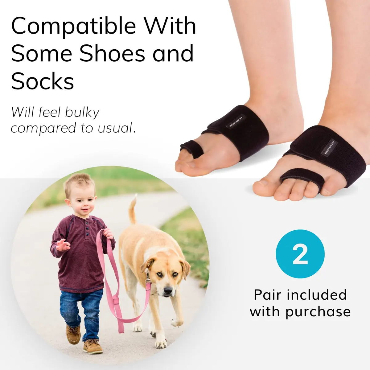 BraceAbility Pediatric Toe Walking Brace - Adjustable Foot Support for Kids, Cerebral Palsy, Autism, ADHD, Youth Neurological Disorders (Medium Pair) - view 5