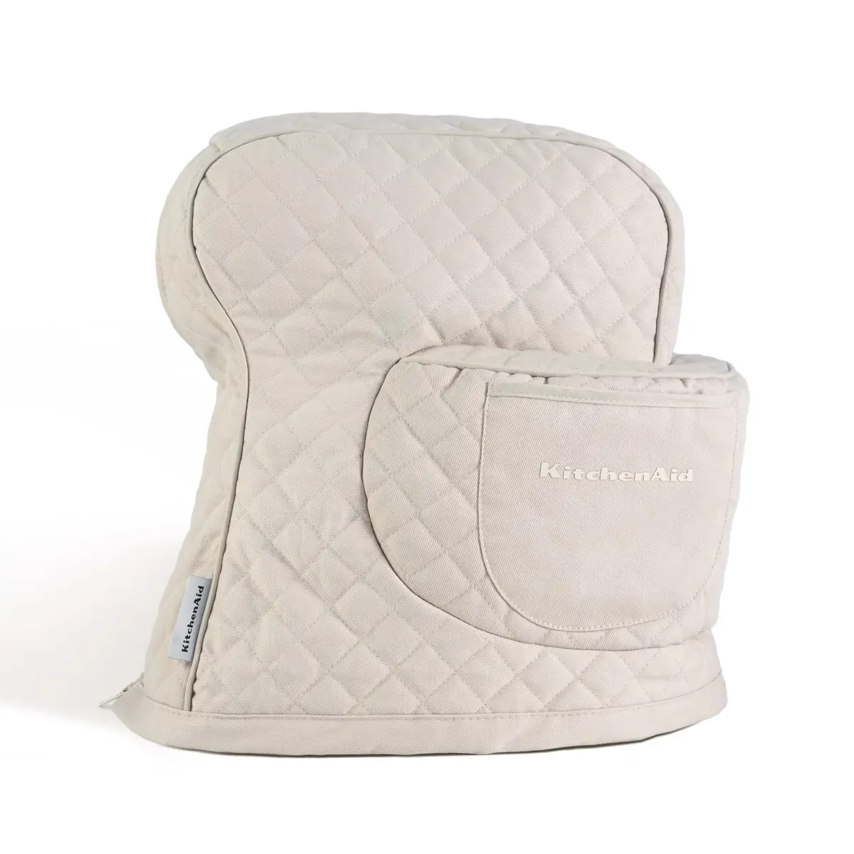 KitchenAid Fitted Tilt-Head Stand Mixer Cover with Storage Pocket, Quilted 100% Cotton, 36.6cm x 45.7cm (14.4"x18"), Milkshake Tan - main product image