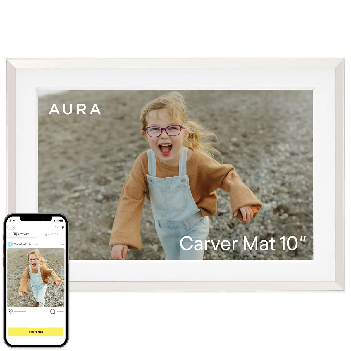 Aura Carver Digital Picture Frame 10.1" | HD Display, Wireless Sharing, Smart Features - main product image
