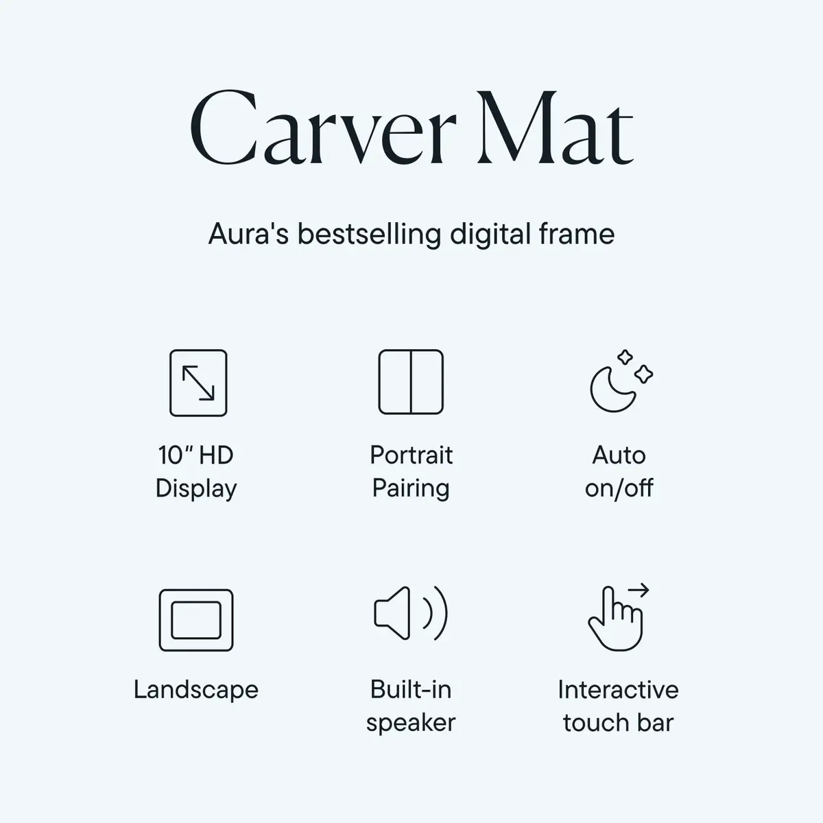 Aura Carver Digital Picture Frame 10.1" | HD Display, Wireless Sharing, Smart Features - view 2