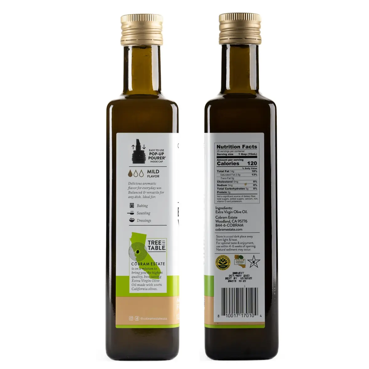 Cobram Estate Mild 100% California Extra Virgin Olive Oil 375ml | Cold Pressed, Non-GMO, Keto Friendly - view 8