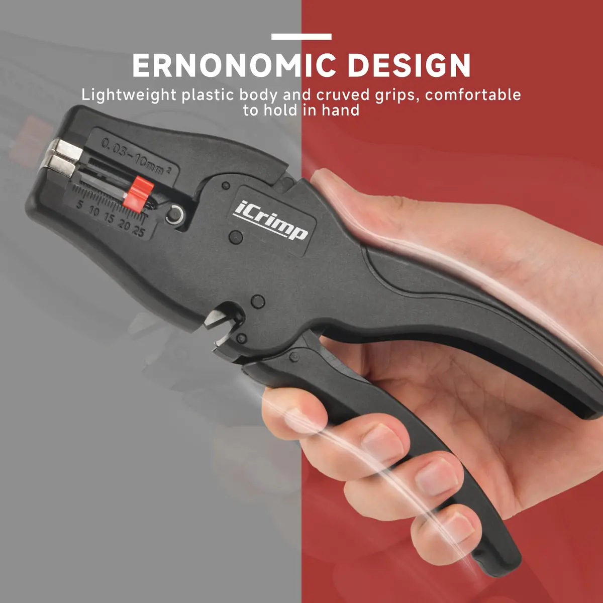 IWISS iCrimp Self-Adjusting Wire Stripper, AWG 32-7 | Ergonomic, Fast & Precise - view 6