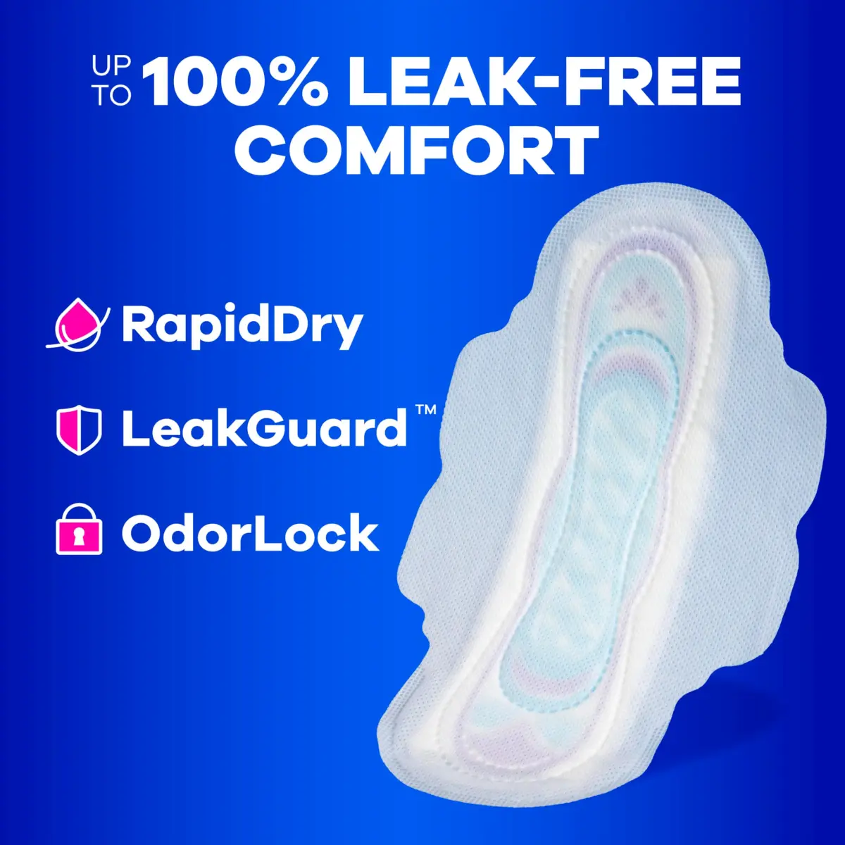 Always Ultra Thin Feminine Pads with Wings, Size 1, Regular Absorbency, Unscented, 126 Count | 100% Leak-Free Protection - view 3