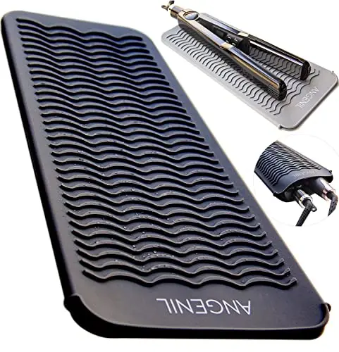 ANGENIL Heat Resistant Travel Mat & Pouch for Hair Tools 11.25 Inch x 5.5 Inch | Food Grade Silicone for Safe Styling - view 2