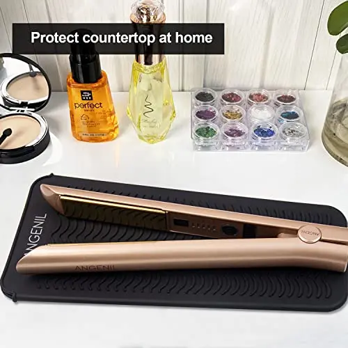 ANGENIL Heat Resistant Travel Mat & Pouch for Hair Tools 11.25 Inch x 5.5 Inch | Food Grade Silicone for Safe Styling - view 4
