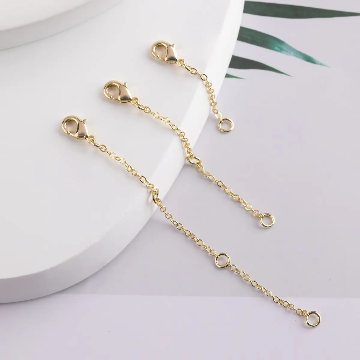 ASH'S CHOICE Gold Necklace Extenders 1.27 cm (0.5 Inch) | 3-Piece Set with Lobster Clasp - view 5