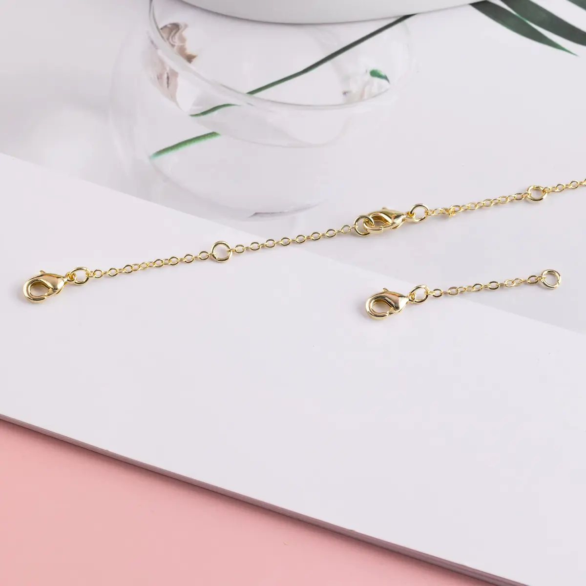 ASH'S CHOICE Gold Necklace Extenders 1.27 cm (0.5 Inch) | 3-Piece Set with Lobster Clasp - view 6