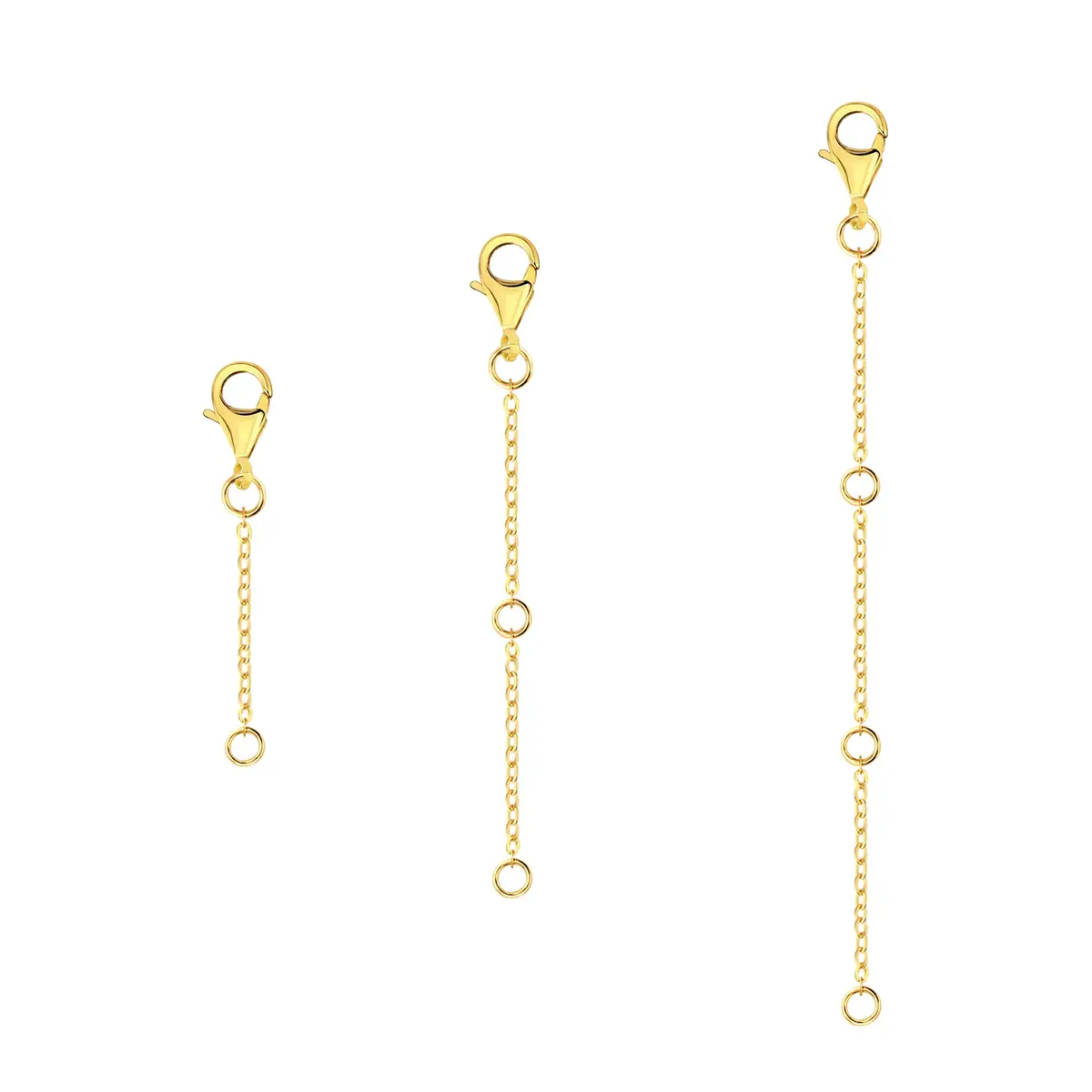 ASH'S CHOICE Gold Necklace Extenders 1.27 cm (0.5 Inch) | 3-Piece Set with Lobster Clasp - view 3