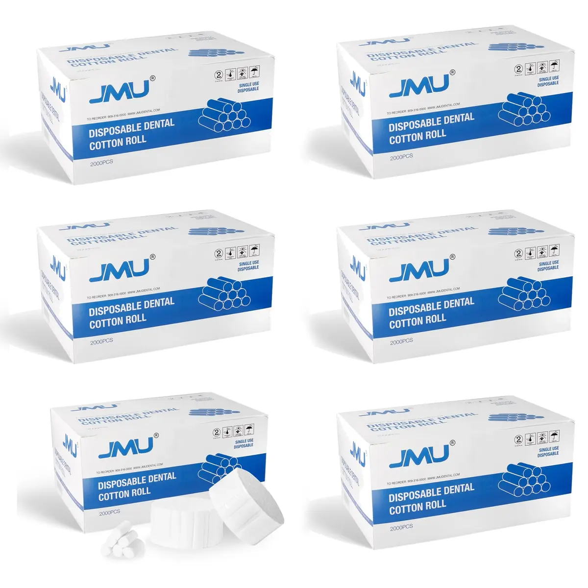 JMU Dental Cotton Rolls 12000 Pcs, 1.5'' Nosebleed Plugs | High Absorbency, Professional Use - main product image