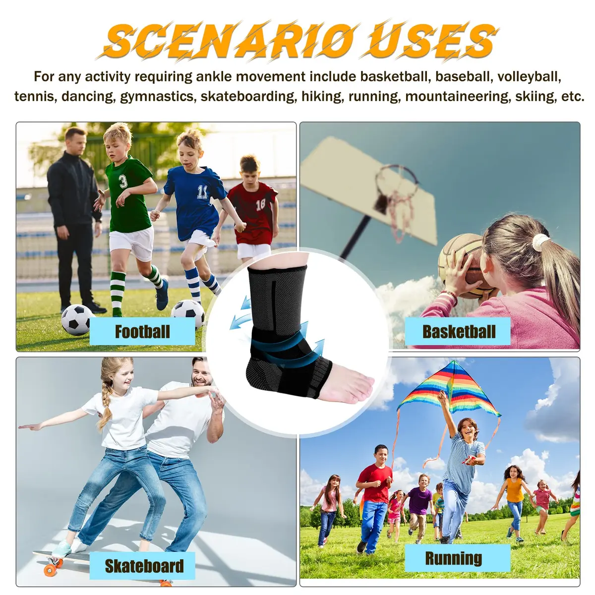 Tarpop Kids Ankle Brace Compression Support X-Small | Adjustable, Breathable & Supportive for Active Kids - view 6