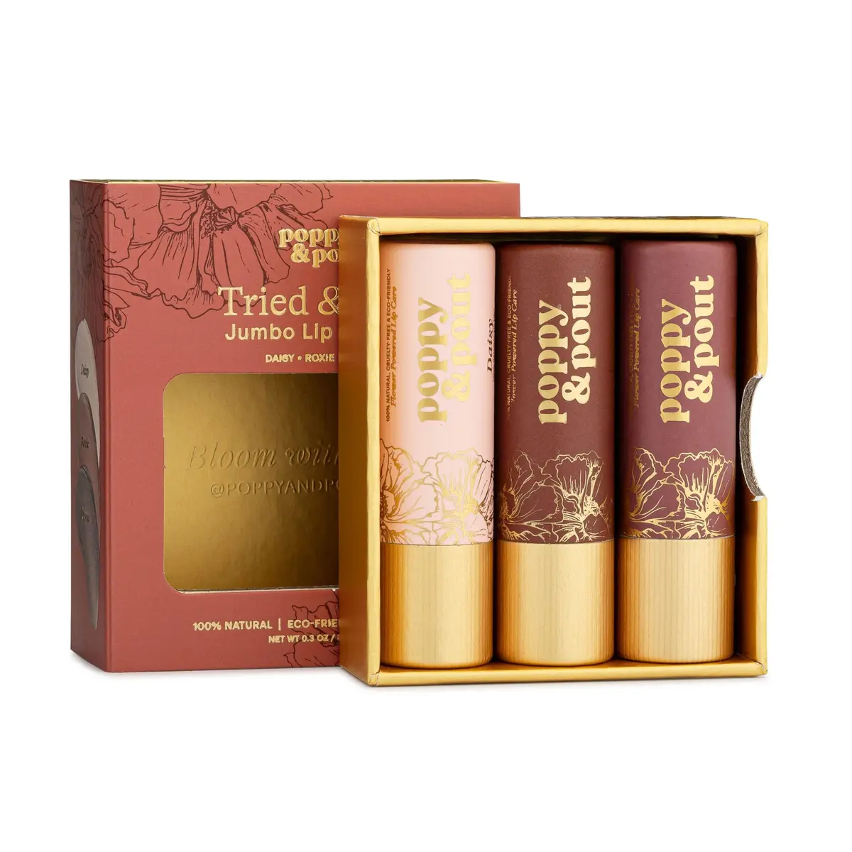 Poppy & Pout Coconut Lip Color | Natural Lip Tints with Beeswax & Vitamin E (85ml) - main product image