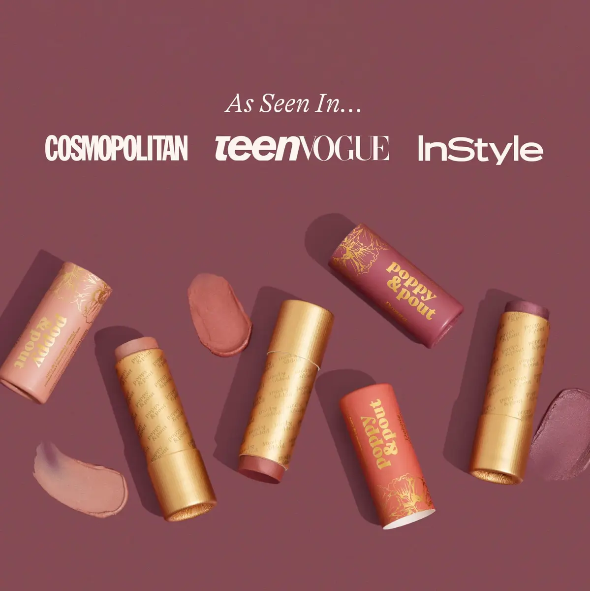 Poppy & Pout Coconut Lip Color | Natural Lip Tints with Beeswax & Vitamin E (85ml) - view 9